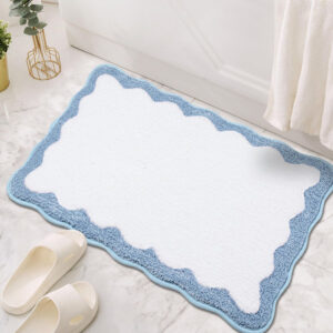 Modern soft microfiber bathmat with anti-slip backing by bathmat manufacturer in india